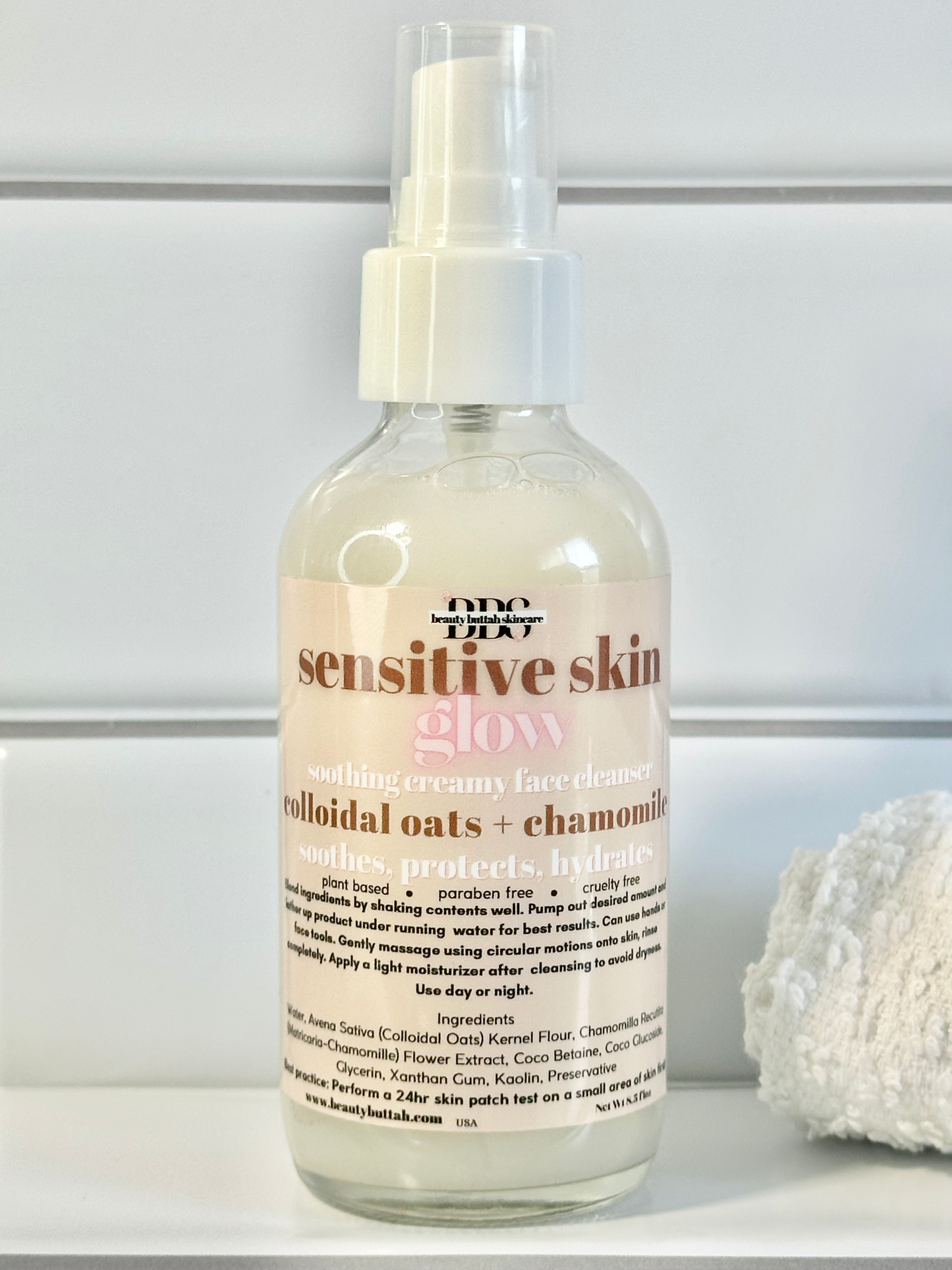 SENSITIVE SKIN GLOW-OATS AND CHAMOMILE FACE CLEANSER